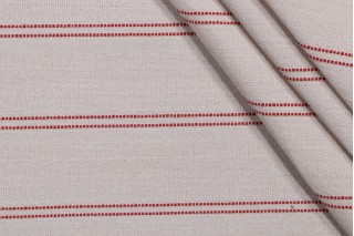 PK Lifestyles Saltbox Stripe Woven Polypropylene Outdoor Fabric in Cardinal