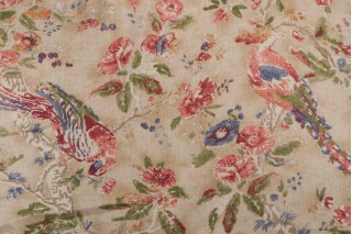 Kaufmann Woodward Printed Linen Drapery Fabric in Sumac