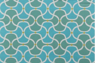 Bella Dura Scallop Woven Polyolefin Outdoor Fabric in Turquoise