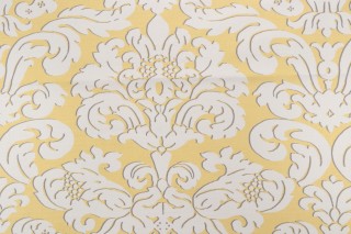 Thibaut Trelawny Damask F914216 Printed Linen Blend Drapery Fabric in Yellow