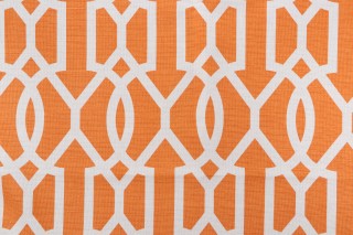 Thibaut Downing Gate F916049 Printed Linen Blend Drapery Fabric in Tangerine