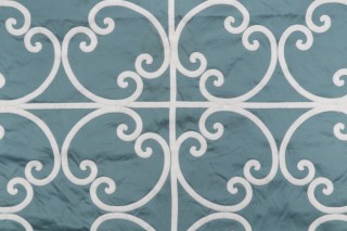 Anna French Cernobbia W714200 Embroidered Drapery Fabric in Mineral for Thibaut