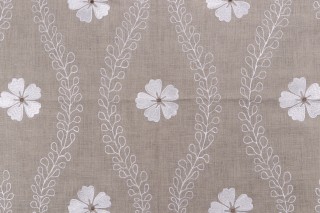 Thibaut Standish AW2551 Embroidered Drapery Fabric in Flax