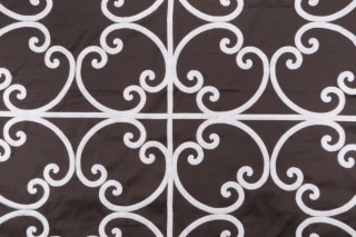Thibaut Cernobbia W714203 Embroidered Drapery Fabric in Charcoal