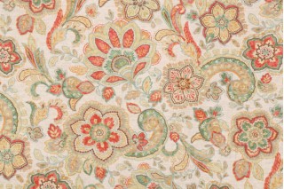 Mill Creek Perlican Printed Textured Cotton Drapery Fabric in Alabaster