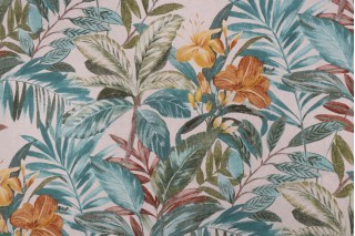 Stof France Spring Printed Drapery Fabric in Bleu