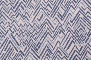 Waverly Edges Printed Cotton Drapery Fabric in Indigo