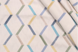 Kaufmann Gallivant Embroidered Drapery Fabric in Island