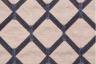 Kaufmann Anastasia Embroidered Drapery Fabric in Nautical