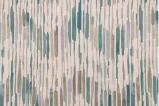 Kelly Ripa Home Drizzle Printed Cotton Drapery Fabric in Seaglass