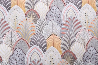 Stof France Amytis Printed Cotton Drapery Fabric in Naturel