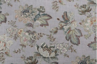 Mill Creek Dublique Printed Linen Blend Drapery Fabric in Silverpine