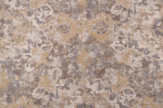 Lennon Woven Chenille Damask Upholstery Fabric in Goldstone