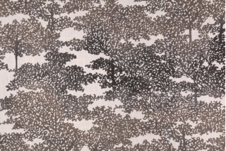 Robert Allen Dwell Studio Pierowood Printed Linen Blend Drapery Fabric in Graphite