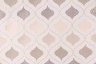 Richloom Orient Embroidered Cotton Poly Decorator Fabric in Nutria