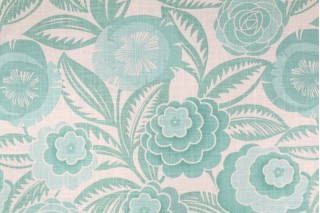 Richloom Havana Printed Linen Blend Drapery Fabric in Aquamarine
