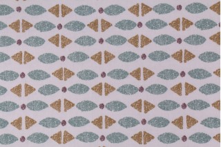 Robert Allen Hand Stamp Printed Cotton Drapery Fabric in Aloe
