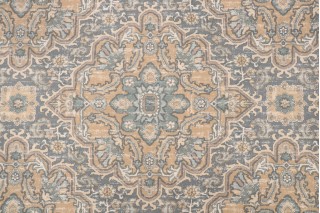 Kaufmann Ashleigh Printed Cotton Drapery Fabric in Silver Pine