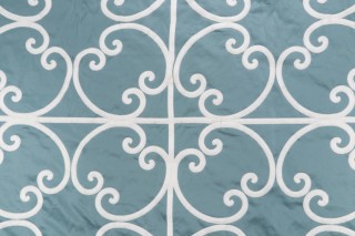Anna French Cernobbia W714200 Embroidered Drapery Fabric in Mineral for Thibaut