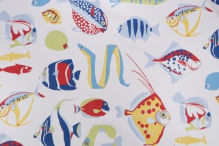 Thibaut Cozumel F916040 Printed Cotton Drapery Fabric in Red, White and Blue
