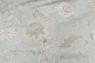 Sample of Thibaut Rittenhouse F94149 Printed Cotton Blend Drapery Fabric in Sea Glass 