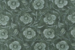 P Kaufmann Pondicherry Trail Printed Cotton Blend Drapery Fabric in Juniper 