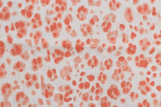 Thibaut Panthera F924380 Printed Linen Drapery Fabric in Coral