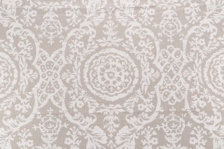Thibaut Sansome F94155 Printed Linen Blend Drapery Fabric in White on Natural