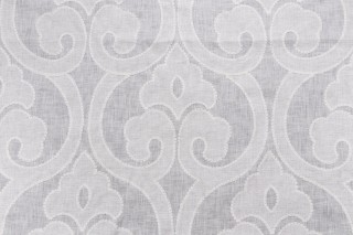 Thibaut Clovis W714263 Sheer Embroidered Linen Drapery Fabric in Off-White