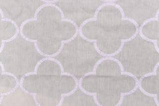 Anna French Mara W716001 Sheer Embroidered Drapery Fabric in White for Thibaut