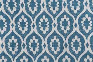Thibaut Lucas F913046 Printed Linen Blend Drapery Fabric in Blue