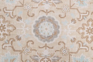 Thibaut Mahal F964130 Printed Linen Blend Drapery Fabric in Neutral