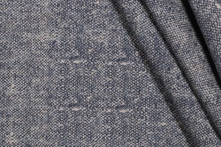 1 Yard Thibaut Zara Texture W80005 Woven Solution Dyed Acrylic Outdoor Fabric in Indigo