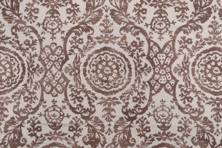 Thibaut Sansome F94156 Printed Linen Blend Drapery Fabric in Brown