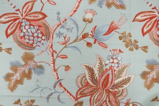 Thibaut Donegal F913003 Printed Linen Blend Drapery Fabric in Seafoam