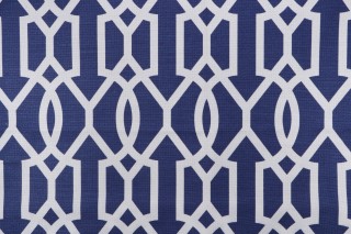 Thibaut Downing Gate F916047 Printed Linen Blend Drapery Fabric in Navy