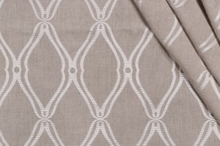 Thibaut Frankfurt W74107 Embroidered Linen Drapery Fabric in Natural Linen