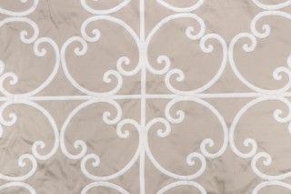 Thibaut Cernobbia W714202 Embroidered Drapery Fabric in Beige