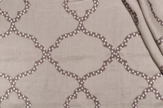 Thibaut Gibraltar W72771 Embroidered Drapery Fabric in Natural