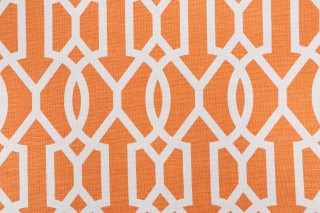 Thibaut Downing Date F916049 Printed Linen Blend Drapery Fabric in Tangerine