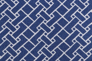 Thibaut Parquet W80548 Woven Solution Dyed Acrylic Outdoor Fabric in Marine Blue