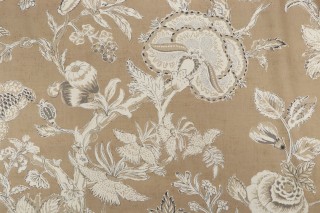 Thibaut Rittenhouse F94148 Printed Cotton Blend Drapery Fabric in Camel