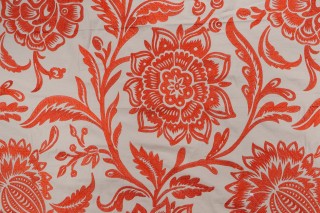 Thibaut Rivera W713047 Embroidered Drapery Fabric in Coral on Flax