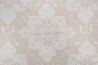 Thibaut Tarragon F964123 Printed Linen Blend Drapery Fabric in Beige