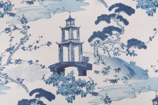 Regal Fabrics Zen Printed Polyester Drapery Fabric in Indigo 