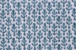 Premier Prints Noah-Slub Canvas Printed Cotton Drapery Fabric in Blue Springs 