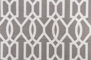 Thibaut Downing Gate F916050 Printed Linen Blend Drapery Fabric in Grey