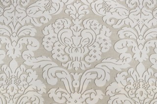 Thibaut Trelawny Damask F914218 Printed Linen Blend Drapery Fabric in Beige
