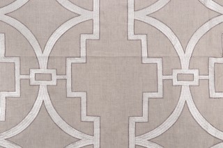Anna French Songyue W736147 Embroidered Drapery Fabric in Natural for Thibaut