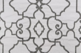 Thibaut Ogden W714213 Embroidered Cotton Drapery Fabric in Dark Grey
